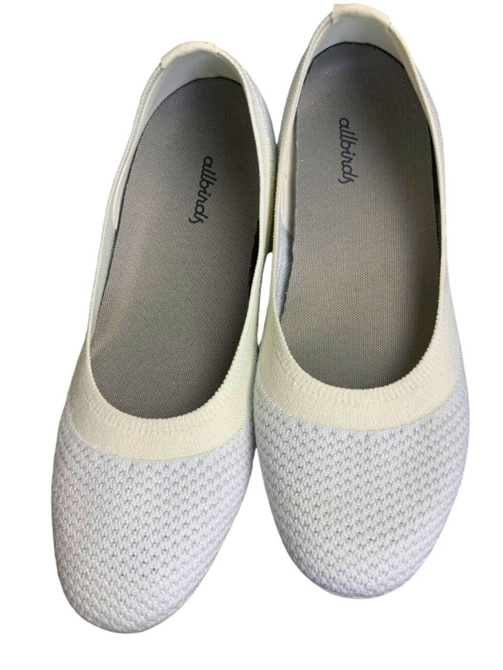 Allbirds Womens Ivory Tree Breezers Flats Lightweight Knit Size 7.5